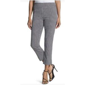 Chico's So Slimming Brigitte Black White Check Print Crop Pants Women's Size 12